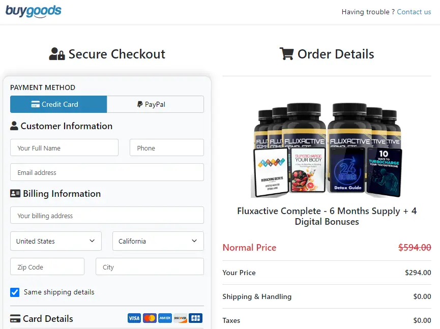 Fluxactive Complete order